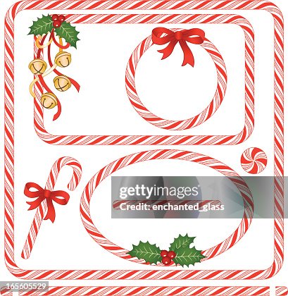 Seamless Candy Cane Frames & Borders Seamless Candy Cane Frames & Borders