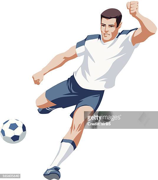 ilustrações, clipart, desenhos animados e ícones de de futebol - jogador de futebol