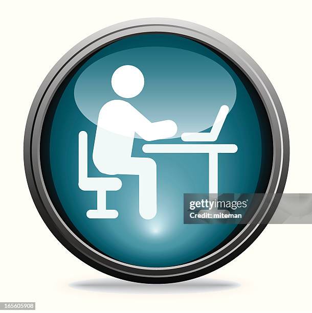 it | glass collection - it worker white background stock illustrations