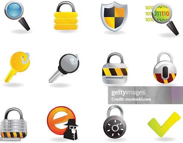 universal icons - security - combination lock stock illustrations