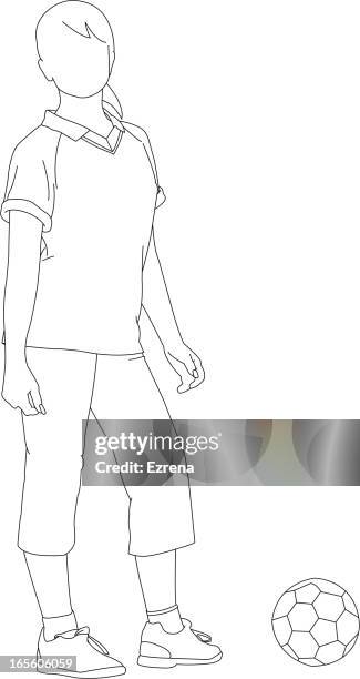 Woman Footballer High-Res Vector Graphic