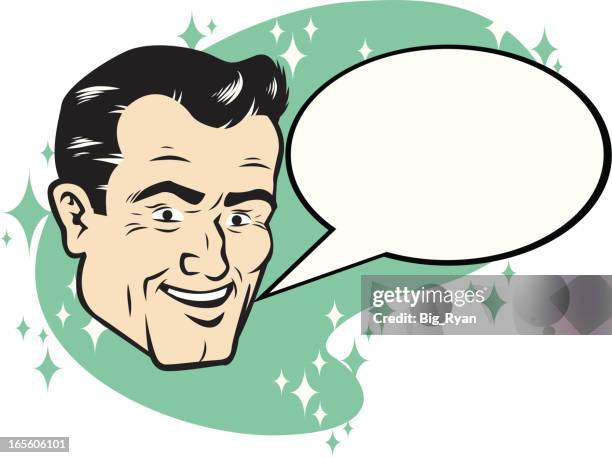 retro man - comic book speech bubbles stock illustrations