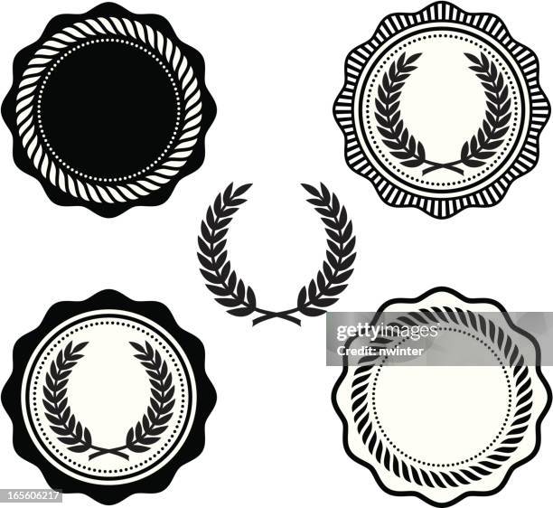 collegiate seals - college insignia stock illustrations