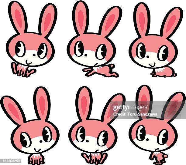 cute rabbit - rabbit jump stock illustrations