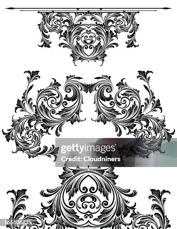 German Scroll Black Germanic Scroll Set High-Res Vector Graphic - Getty Images