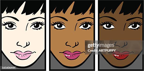 fashion faces - hispanic worker smiling stock illustrations