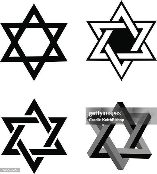 ilustraciones, imágenes clip art, dibujos animados e iconos de stock de estrella de david, judaísmo religión - estrella de david