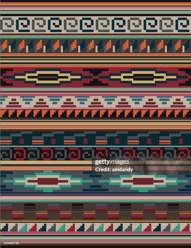 Native American, Aztec, Mian Pattern, RUG Blocky