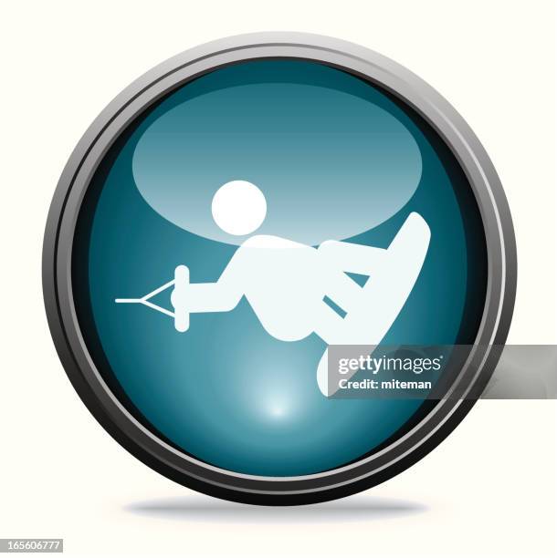 wakeboarden/glas-kollektion - wakeboarden stock-grafiken, -clipart, -cartoons und -symbole