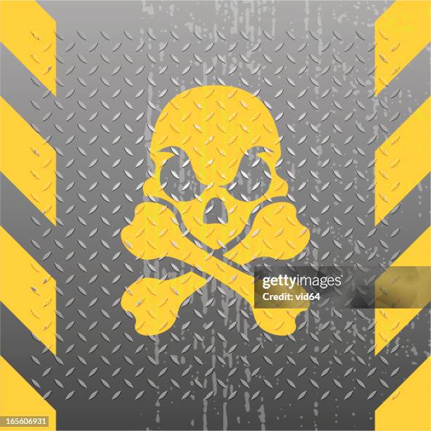 tread plate skull & croosbones - distressed - non slip material stock illustrations