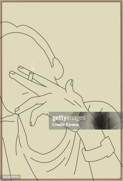 smoking - head tilt stock illustrations