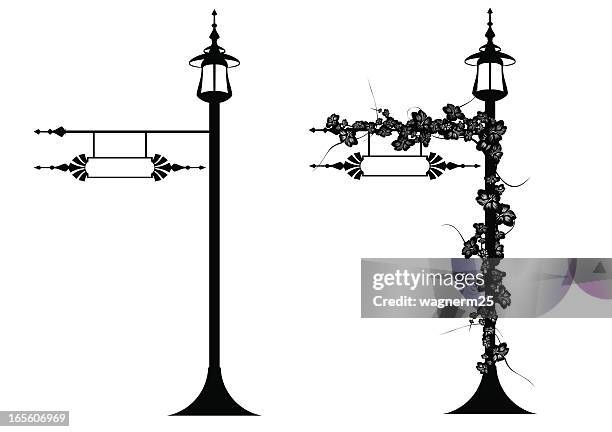victorian pole - street light post stock illustrations