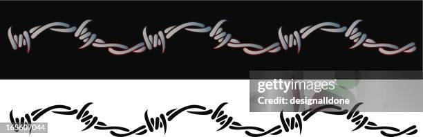 barbed wire illustrations - barbed wire stock illustrations