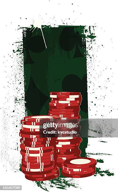 grunge gambling chips - scratch and win stock illustrations