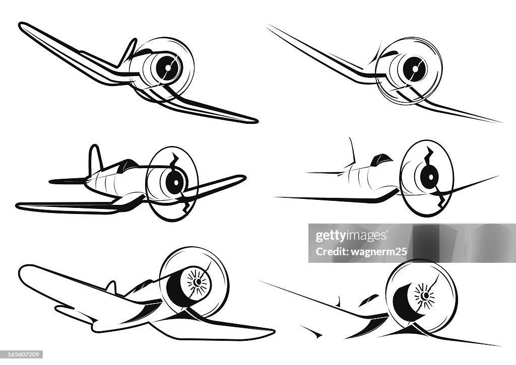 White Plane Three Views High-Res Vector Graphic - Getty Images