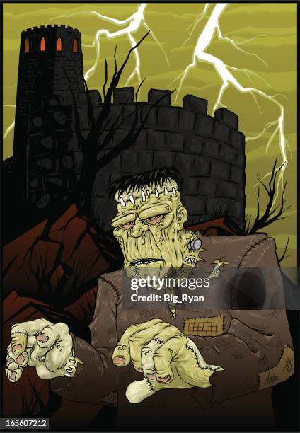 ilustraciones, imágenes clip art, dibujos animados e iconos de stock de frankenstein - frankenstein