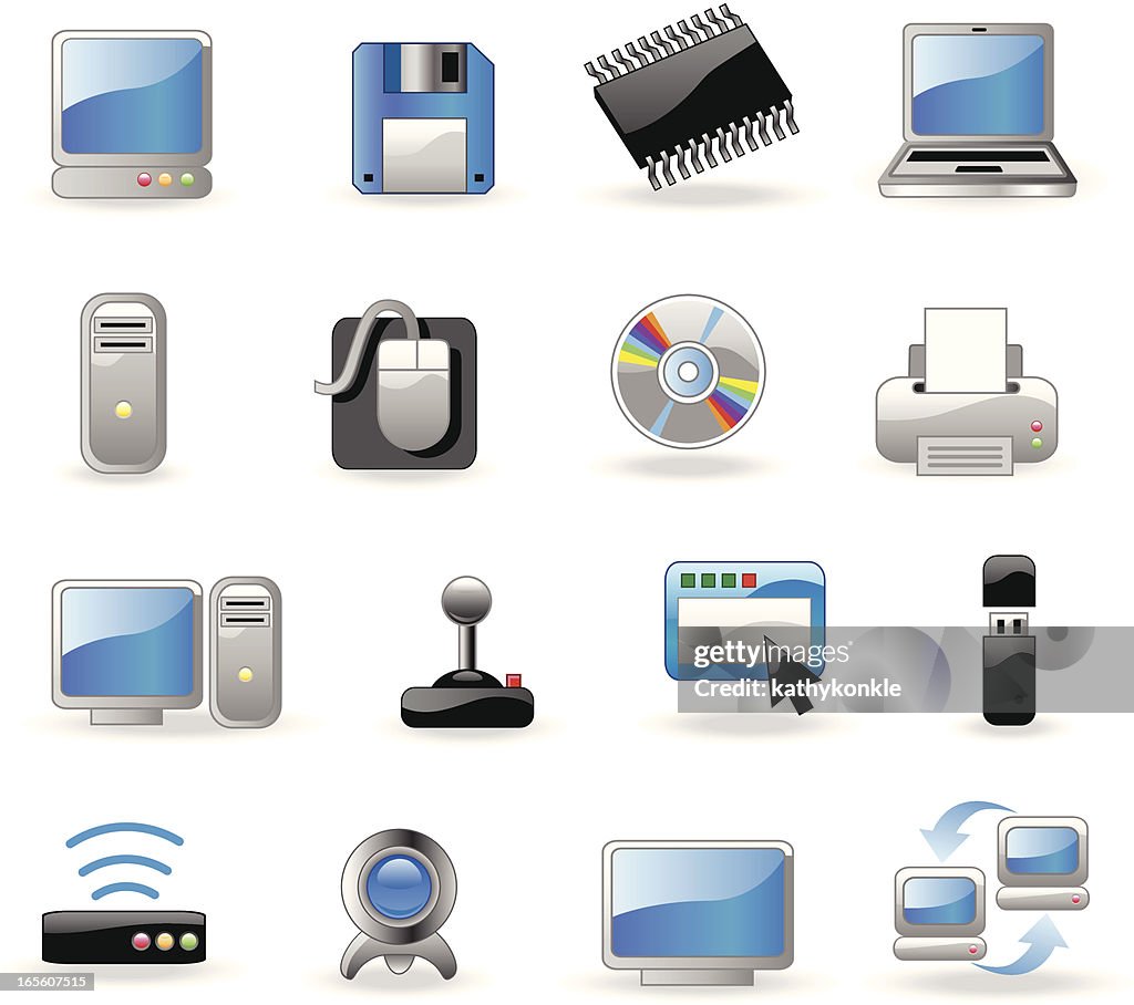 computer equipment royalty free vector image -... Computer Equipment High-Res Vector Graphic - Getty Images