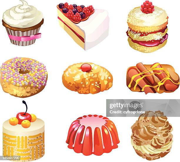 stockillustraties, clipart, cartoons en iconen met dessert - sweet bread