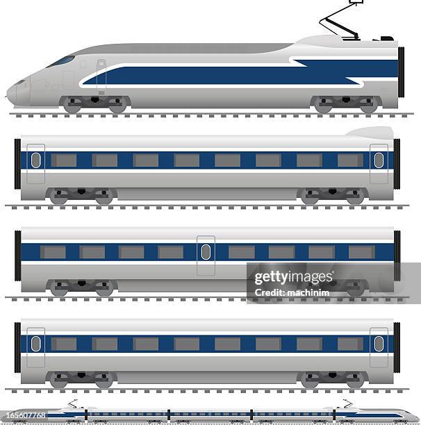 bullet train - high speed train stock illustrations