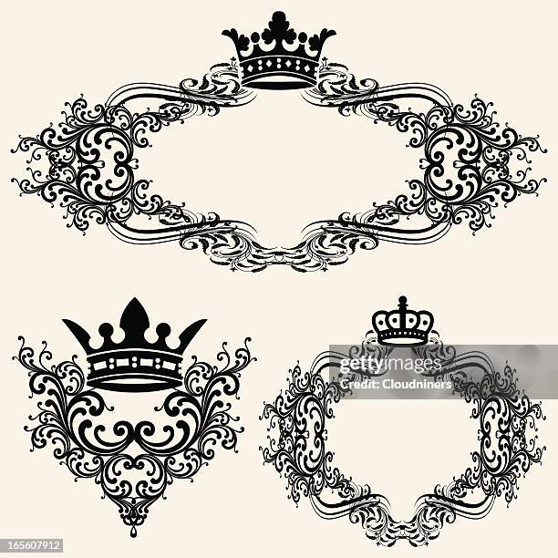 royalty scroll banners - mirror frame stock illustrations