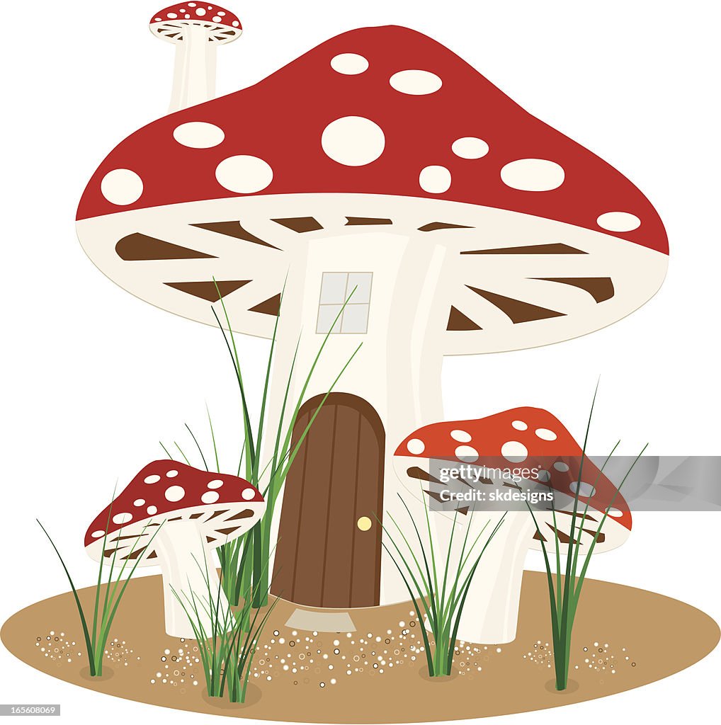 Stylized Fly Agaric Mushrooms House Design