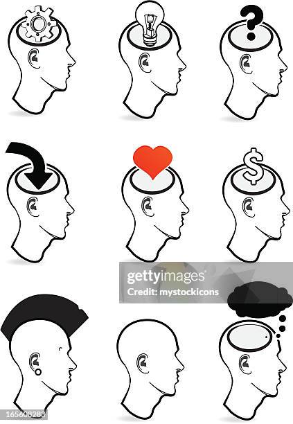 face icons - face profile stock illustrations