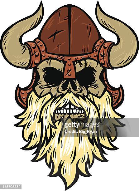 stockillustraties, clipart, cartoons en iconen met zombie viking - big beard