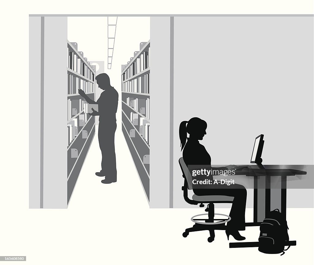 Library Computers Vector Library Computer Vector Silhouette High-Res Vector Graphic - Getty Images