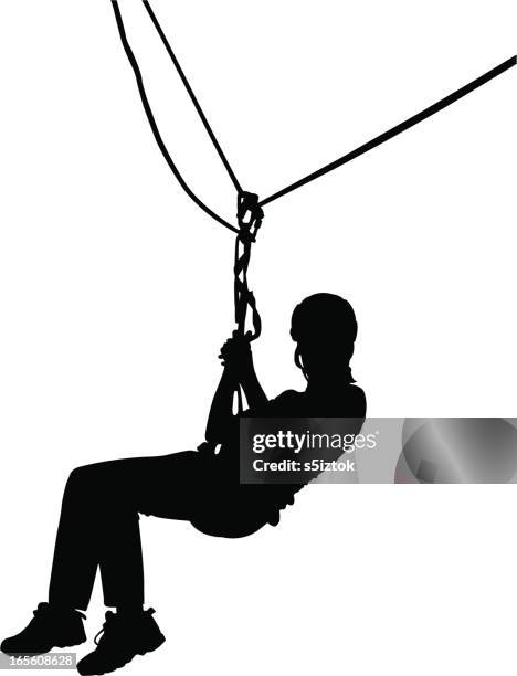 extreme sports - hanging bridge stock illustrations