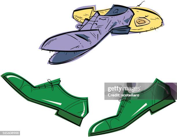 shoes - negative impact stock illustrations