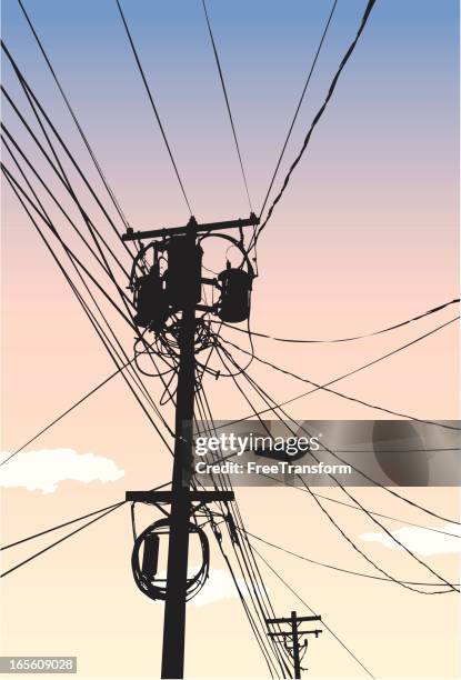 telephone pole - telephone pole stock illustrations