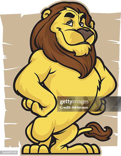 king lion stance - lion expression stock illustrations