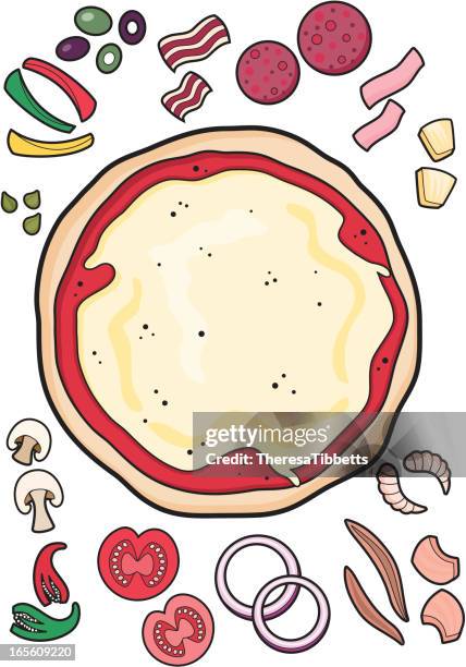 make your own pizza! - caper stock illustrations