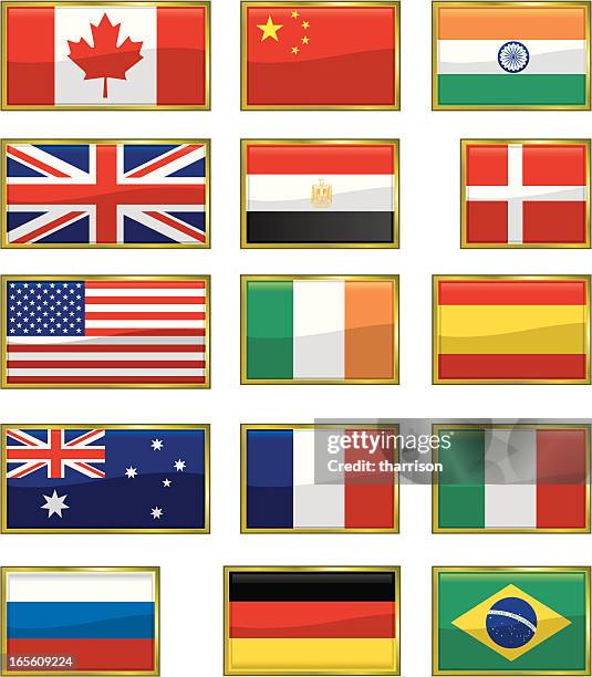 world flags with shiny highlights - soviet union stock illustrations