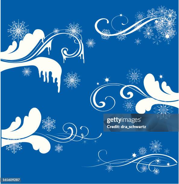 winter ornament - icicles stock illustrations