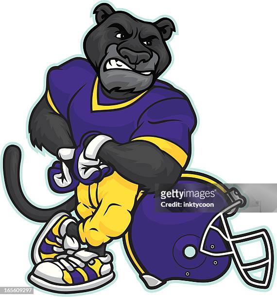 panther football - black panthers stock illustrations