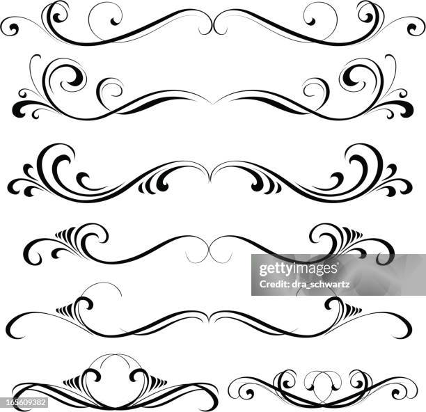 decorative elements - hand drawn leaf pattern stock illustrations