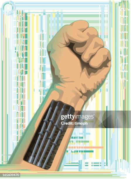 bionic arm - prosthetic technology stock illustrations