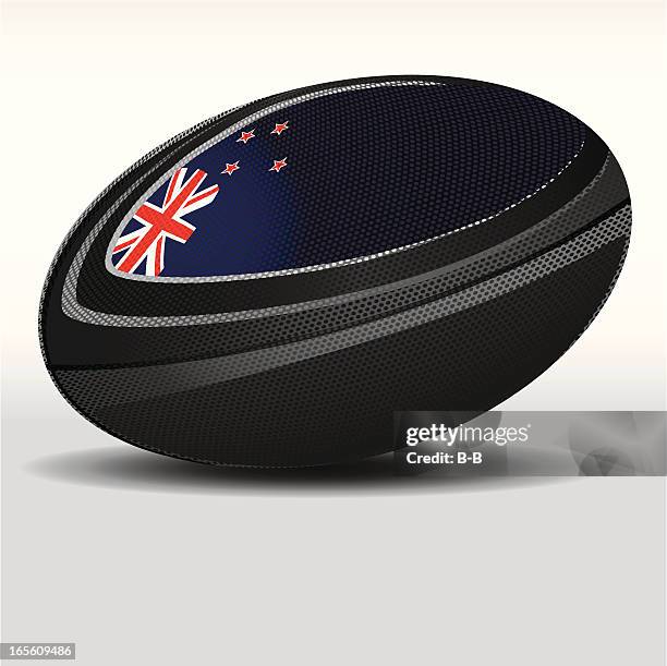 illustrations, cliparts, dessins animés et icônes de ballon de rugby-nouvelle-zélande - new zealand