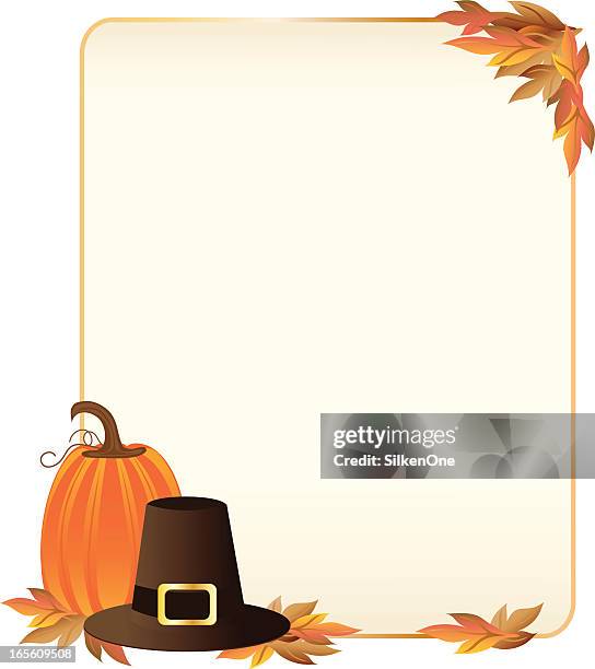 autumn banners - pilgrim hat stock illustrations