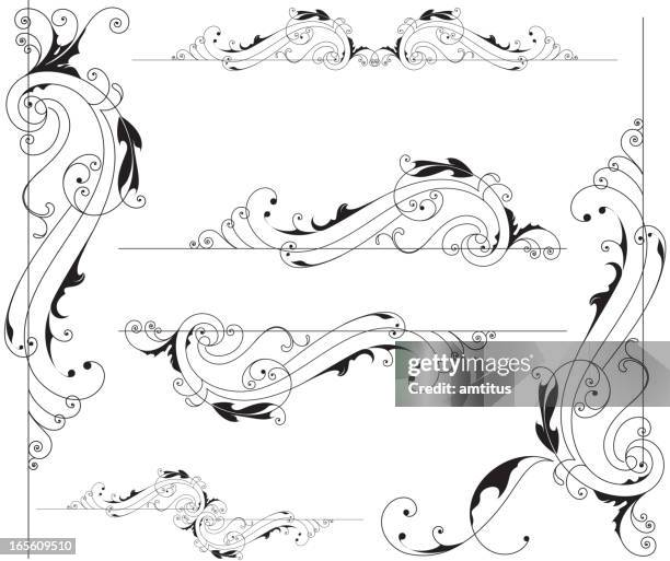 victorian ornamental borders - victorian pattern stock illustrations