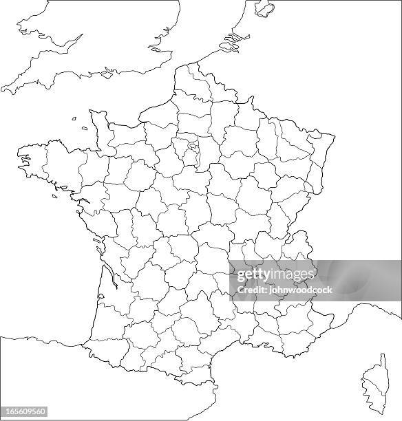 stockillustraties, clipart, cartoons en iconen met french regional map-line version. - provence