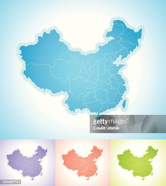 karte von china - east asian culture stock-grafiken, -clipart, -cartoons und -symbole