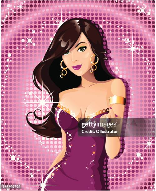 verführerische disco schönheit - verführerische frau stock-grafiken, -clipart, -cartoons und -symbole
