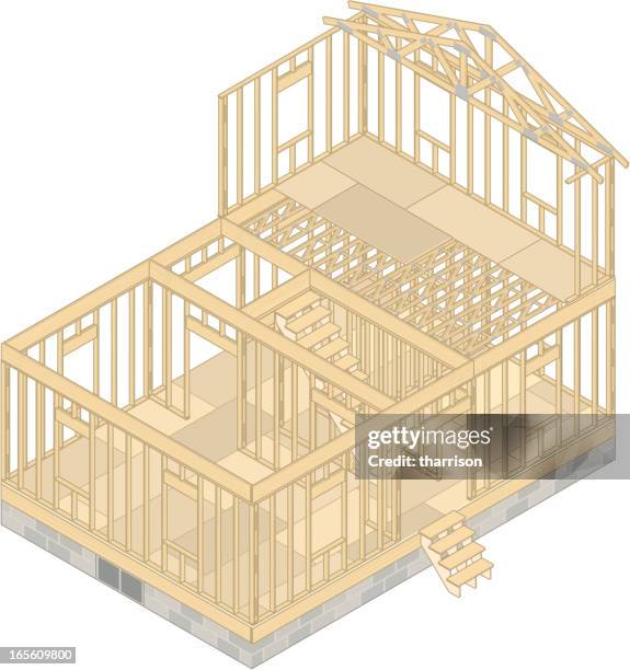 house cutaway framed - building cutaway stock illustrations