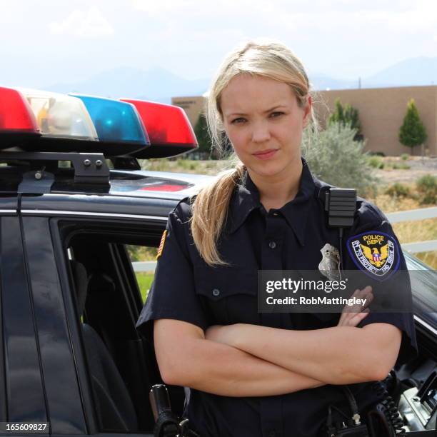 female police officer - police siren stock pictures, royalty-free photos & images