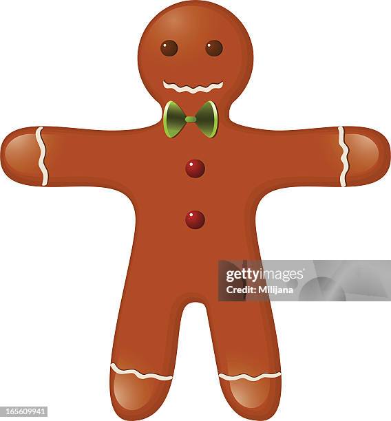 gingerbread-man - ginger bread man white background stock illustrations