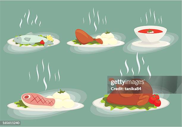food set vol1 - beef soup bone stock illustrations