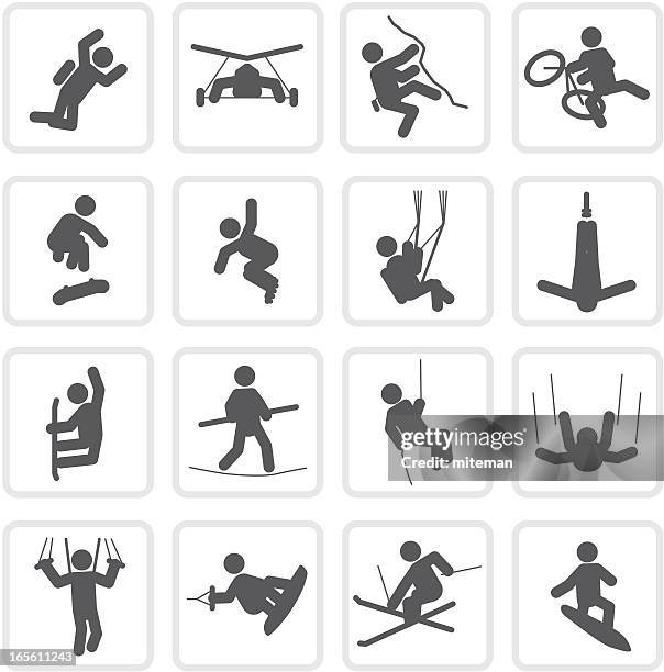 ilustraciones, imágenes clip art, dibujos animados e iconos de stock de deportes extremos/materia prima de - cuerda floja