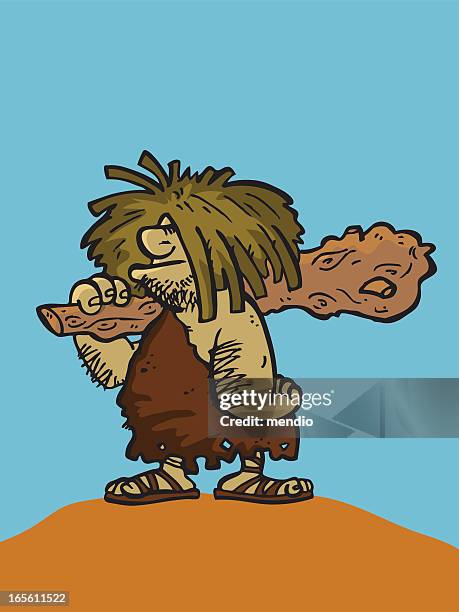 caveman - early homo sapiens stock illustrations